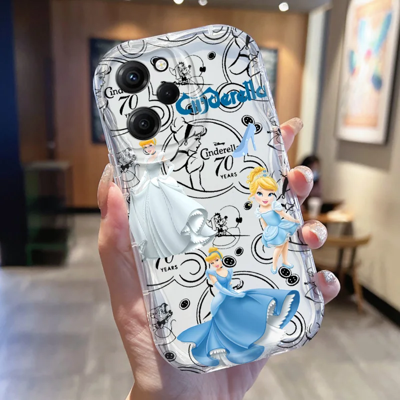 Disney Cute Cinderella Cream Phone Case For OPPO Realme 5 6 7 8 10 11 12 6i Pro Plus (Global) C2 11 12 15 2021 silicone Funda