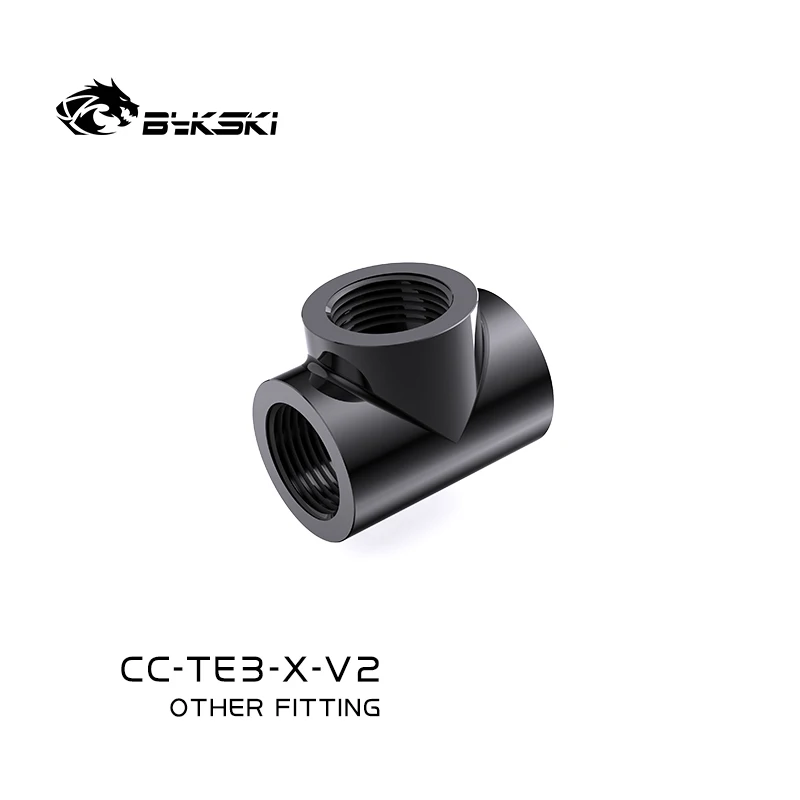 Bykski 3-Way Cubic Spilter Fittings / G1/4\'\' Female Multi-Way Connector Adapter PC Water Cooling Accessories / CC-TE3-X-V2