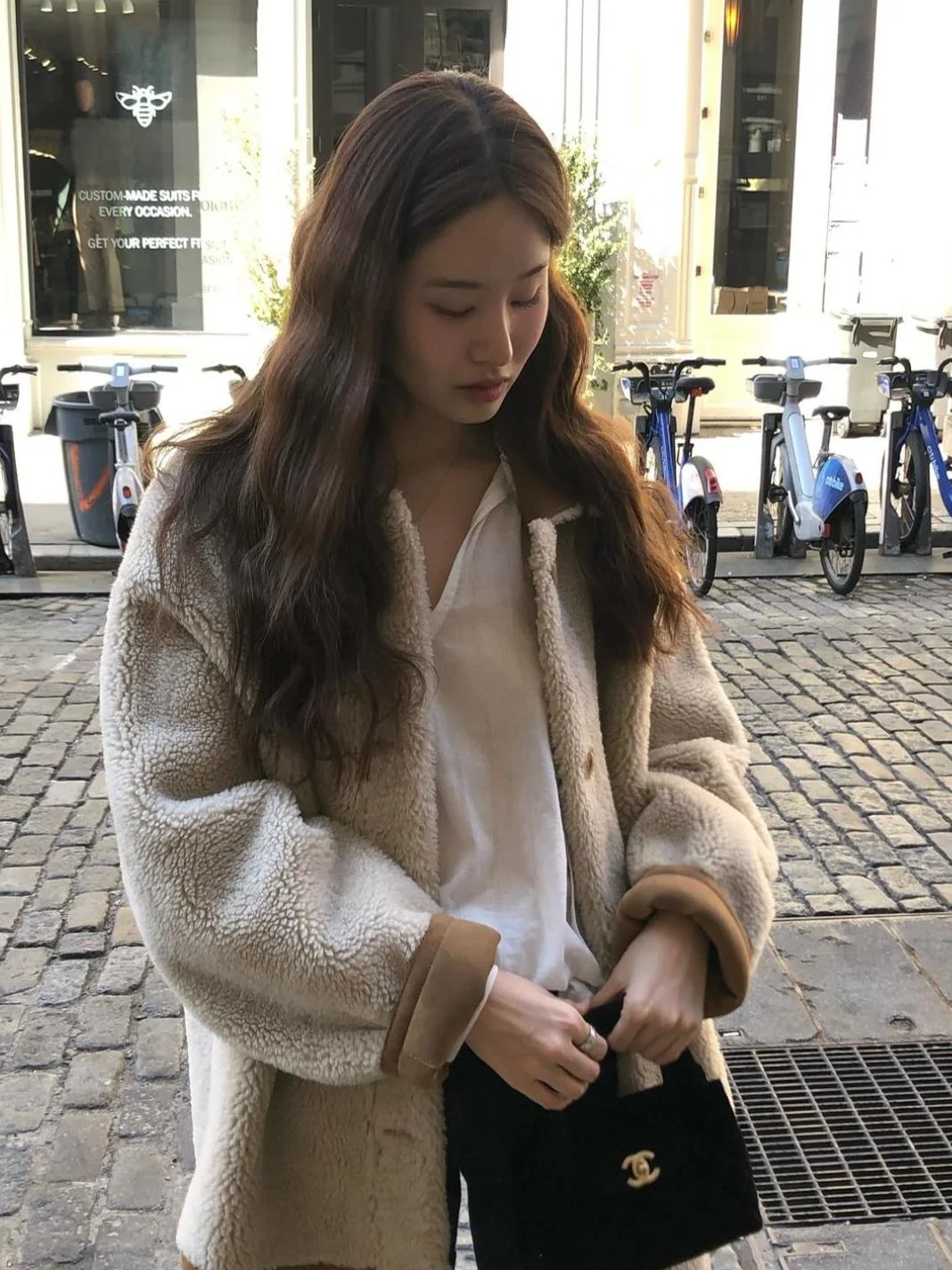 

Ounce Thiened Double-Sided Lamb Fur Jaet Women's Warm Inteated Leather And Fur Lazy Top INS Sle Winter Coat