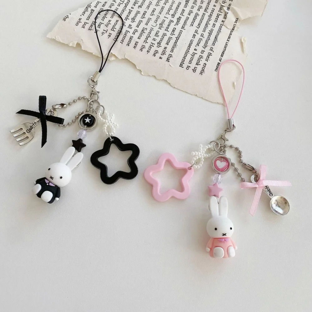 Niedlicher Miffy Kawaii Anhänger im neuen Stil, Mini-Cartoon-Kaninchen-Schlüsselanhänger für Rucksack, Schultasche, Handtasche, Handyhülle, Mädchen-Geschenk – Detail 10