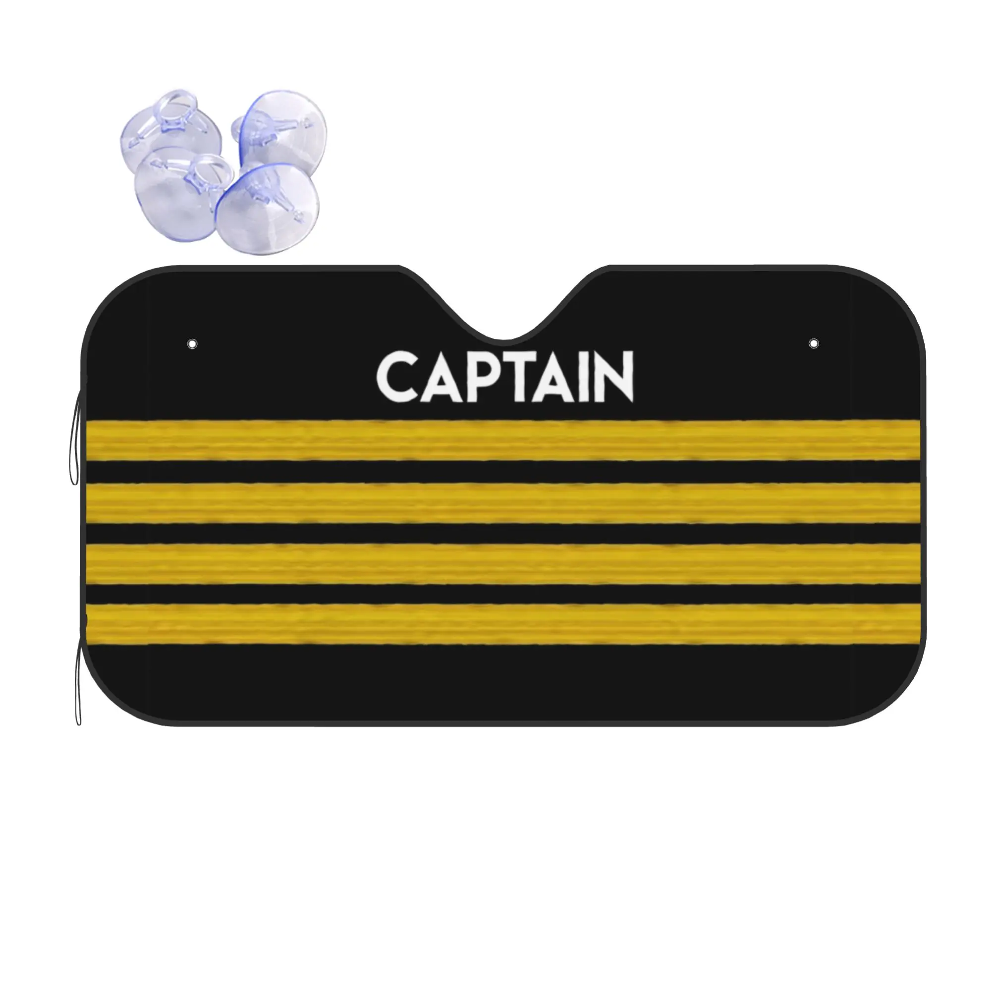 Car Front Windshield Sun Visor Heat Insulation Cover Captain Stripes Epaulettes Car Sun Shade Aviation Airplane Pilot Covers