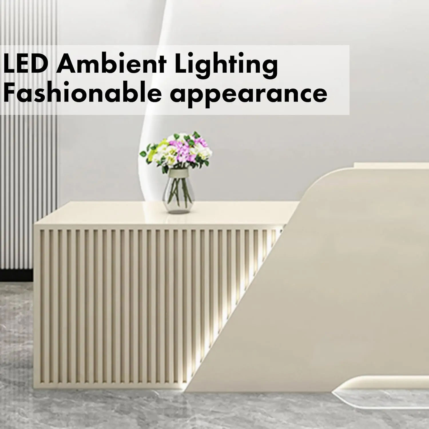 Front Desk Modern Reception Desk with Drawer & Cabinet, Retail Checkout Counter, Reception Table, Customer Service Table .