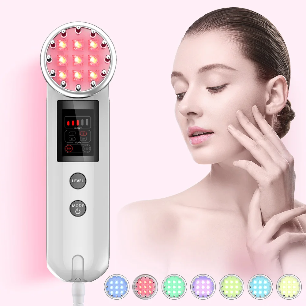 Máquina de lifting facial 7 cores, rejuvenescimento da pele, dispositivo de beleza, uso doméstico, massageador facial