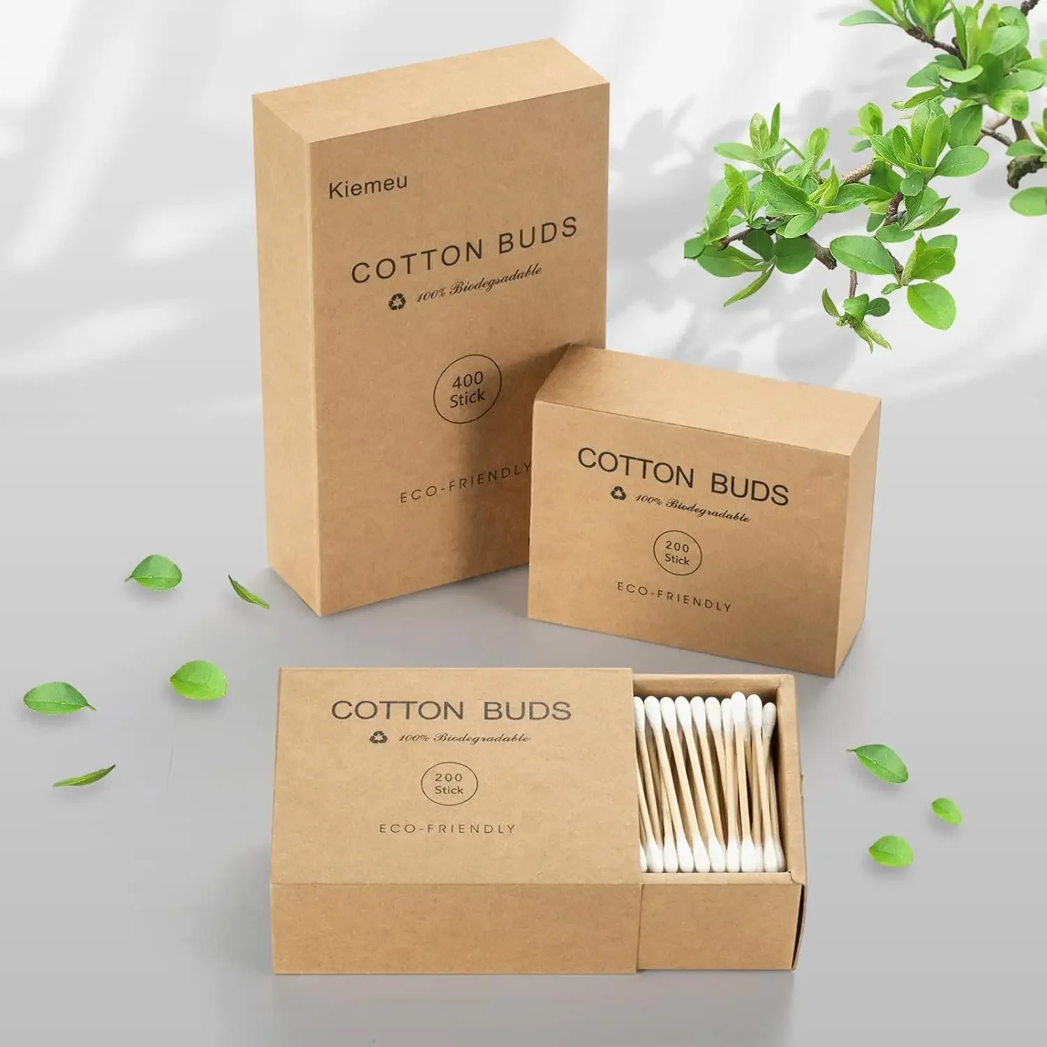 Bamboe Qtips Wattenstaafjes met houten stokken Q Tips voor oren Wattenstaafjes 400 stuks Bamboe wattenstaafjes