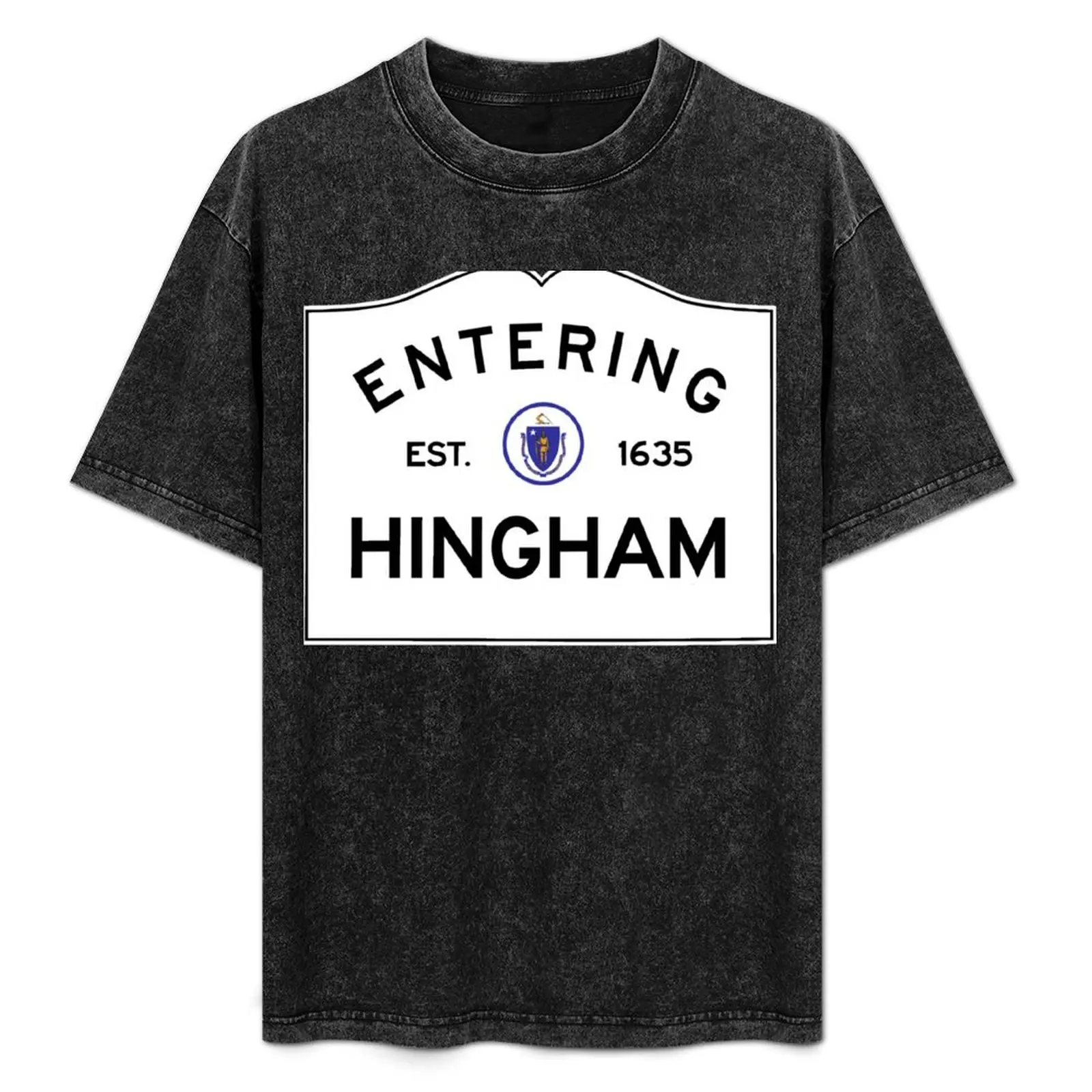 

Entering Hingham Massachusetts - Commonwealth of Massachusetts Road Sign Sticker T-Shirt Athletic Quick Dry T-Shirt for Men