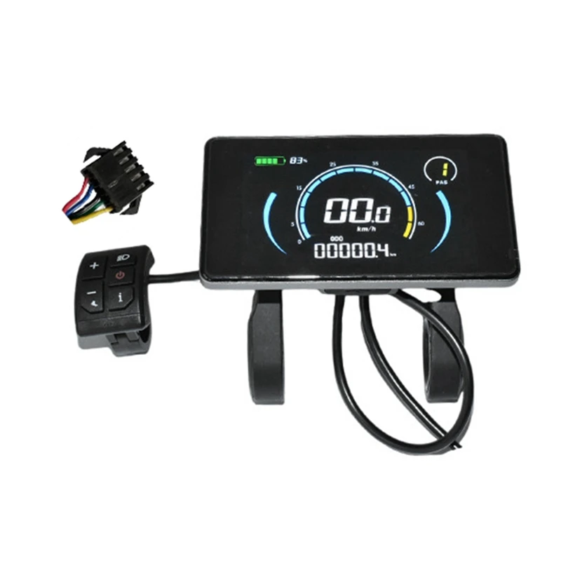 Electric Bike Colorful 808 LCD Display Meter 24V-72V Connection Plug Ebike Intelligent Display