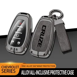 For Chevrolet Cruze Aveo 2014 2015 2016 2017 2018 2019 2020 Metal Car Flip 3 Button Key Case Protective Cover Bag Shell Holder