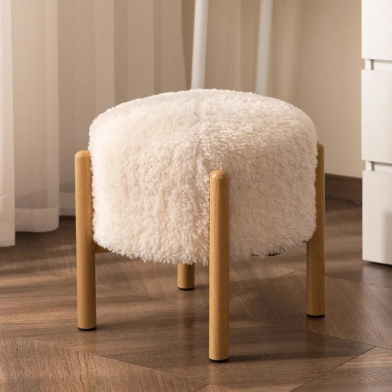 

Modern luxury cream style makeup stool girls bedroom dresser chairs vanity chair Footrest Stools Ottomans Living Room Furniture