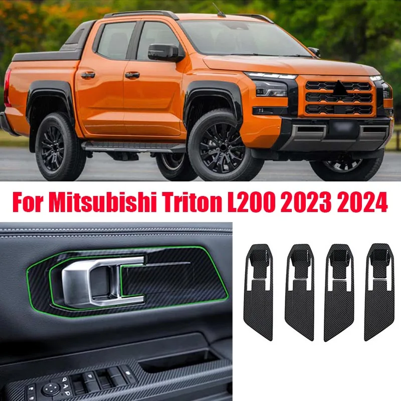 

Для Mitsubishi Triton L200 2023 2024 ABS материал для декоративной рамки внутренней дверной ручки и чаши