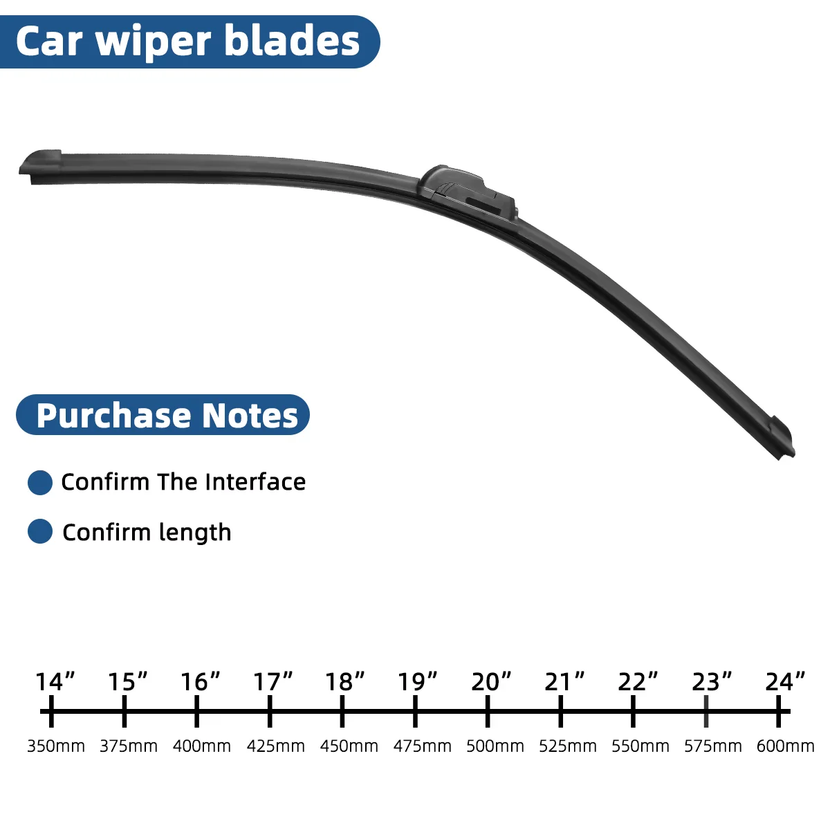 1PC Universal Frameless Car Windshield Wiper Blade J Hook Type Soft Rubber Wipers Car 13\
