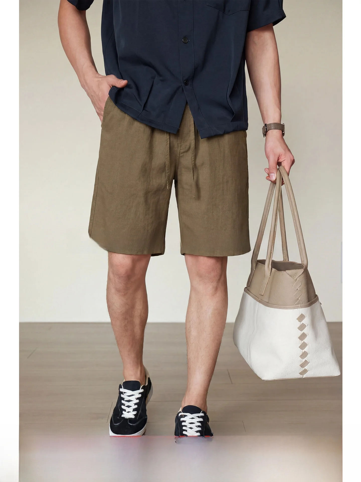 Casual Men's Summer Short Pants Cleanfit Loose Five-Quarter  Linen Breathable Comfortable Urban Commute Fashion Style