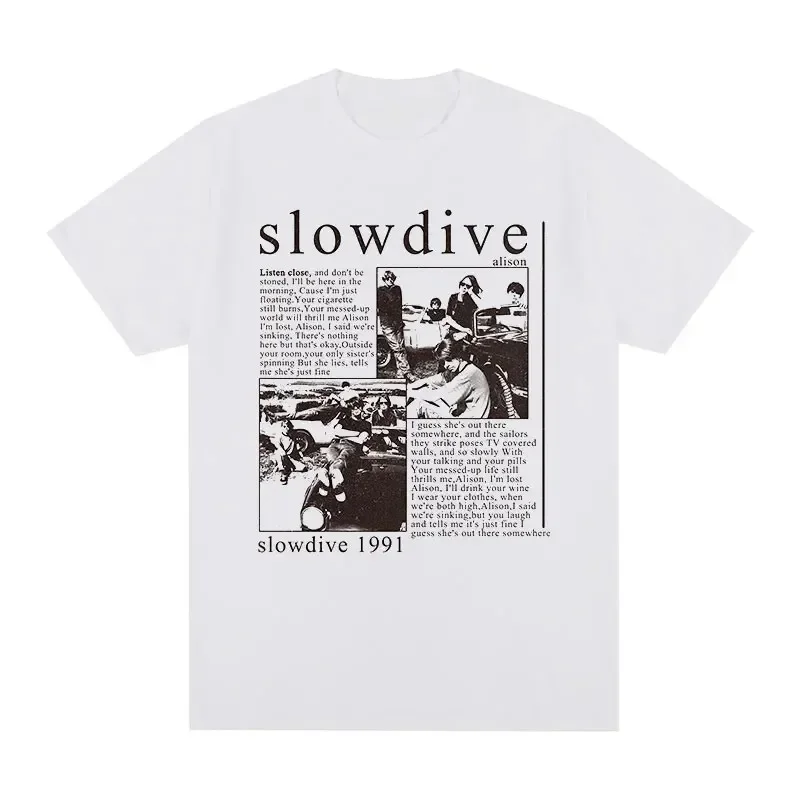 Cotton T Shirt Slowdive Alison 1991 Vintage Woman T-shirt Tour 90s Classic New TEE TSHIRT Womens Tops Unisex Clothing