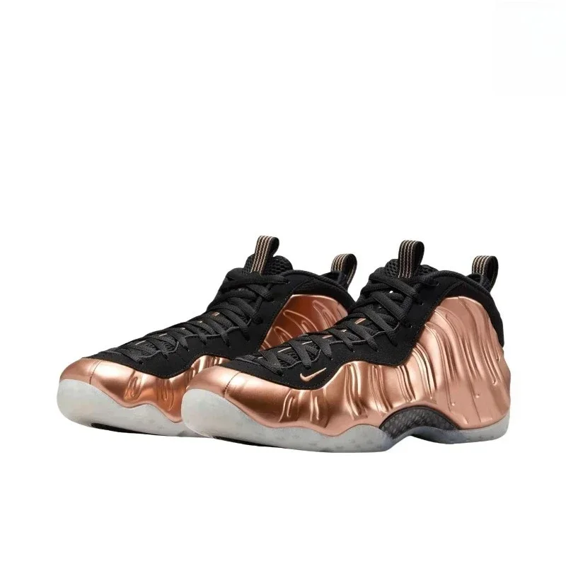

Nike Air Foamposite One Gold Black Leather Trendy Versatile Breathable Men Retro Basketball Shoes Casual Walking Sneakers
