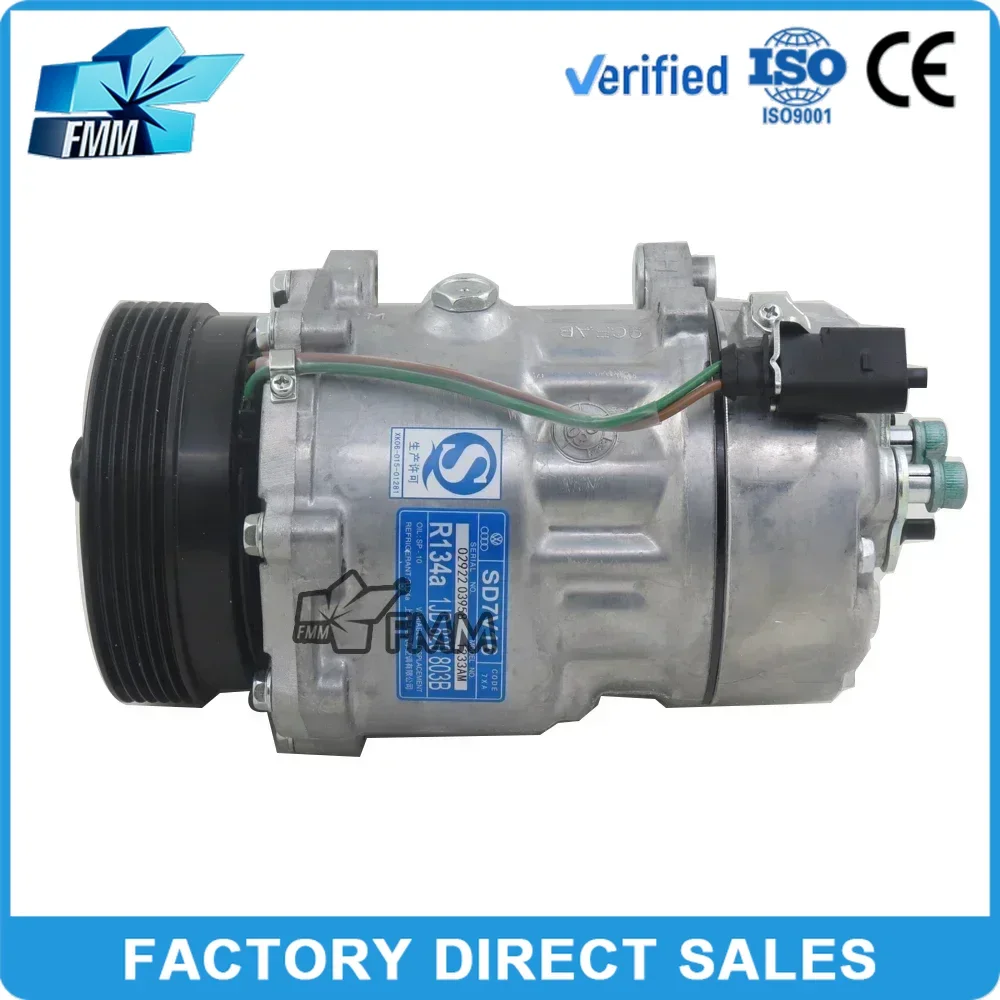 

A/C AC Compressor for AUDI A3 Volkswagen Golf Bora Caddy SD7V16 1J0820803K 1J0820805 1J0820803L 1J0820803A 1206 1221 7M3820803B