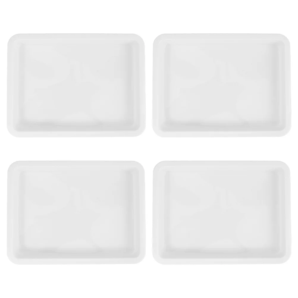 4Pcs Acid Resistant Lab Tray Thickened Plastic Laboratory Tray for Safe Reagent Handling Science Lab Storage Organization