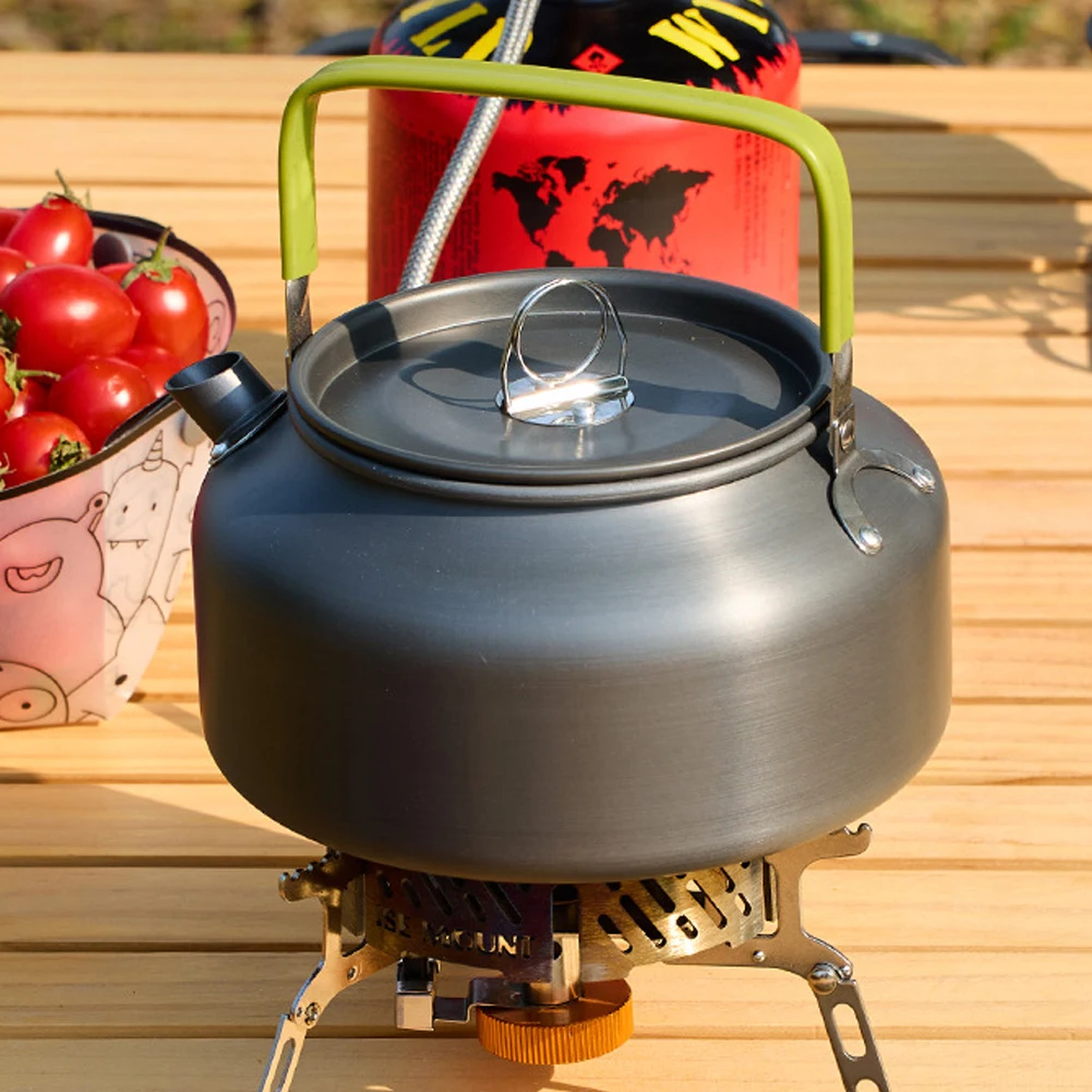 Outdoor Portable Camping Coffee Kettle Light Weight Aluminum Alloy Kettle AntiScalding Handle TeaPot Picnic Teakettle Cooking