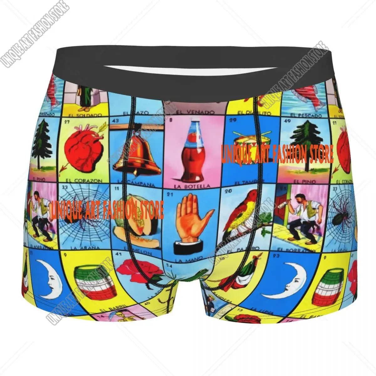 Custom Loteria Card Mexican Bingo Lottery Underwear Men Stretch Boxer Briefs