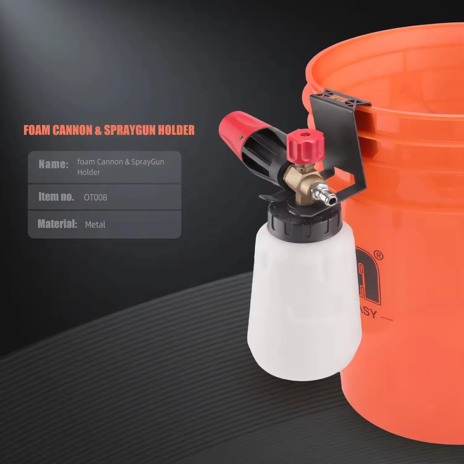 SPTA Universal Metal Foam Cannon Bucket Mount Durable Holder for Hanging Foam Cannons Car Detailing Accessories
