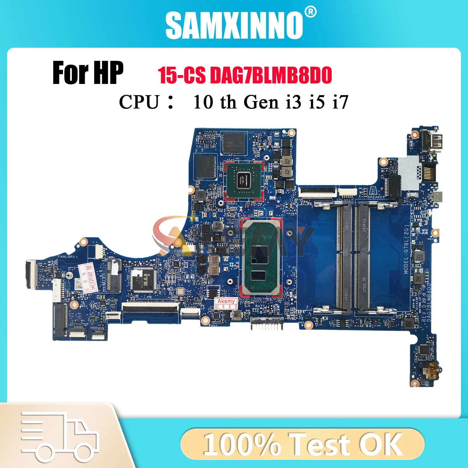 

DAG7BLMB8D0 для ноутбука HP Pavilion 15-CS, материнская плата с процессором i3 i5 i7 10-го поколения, 2 ГБ графического процессора L67282-601 L76585-601, 100% полностью протестировано
