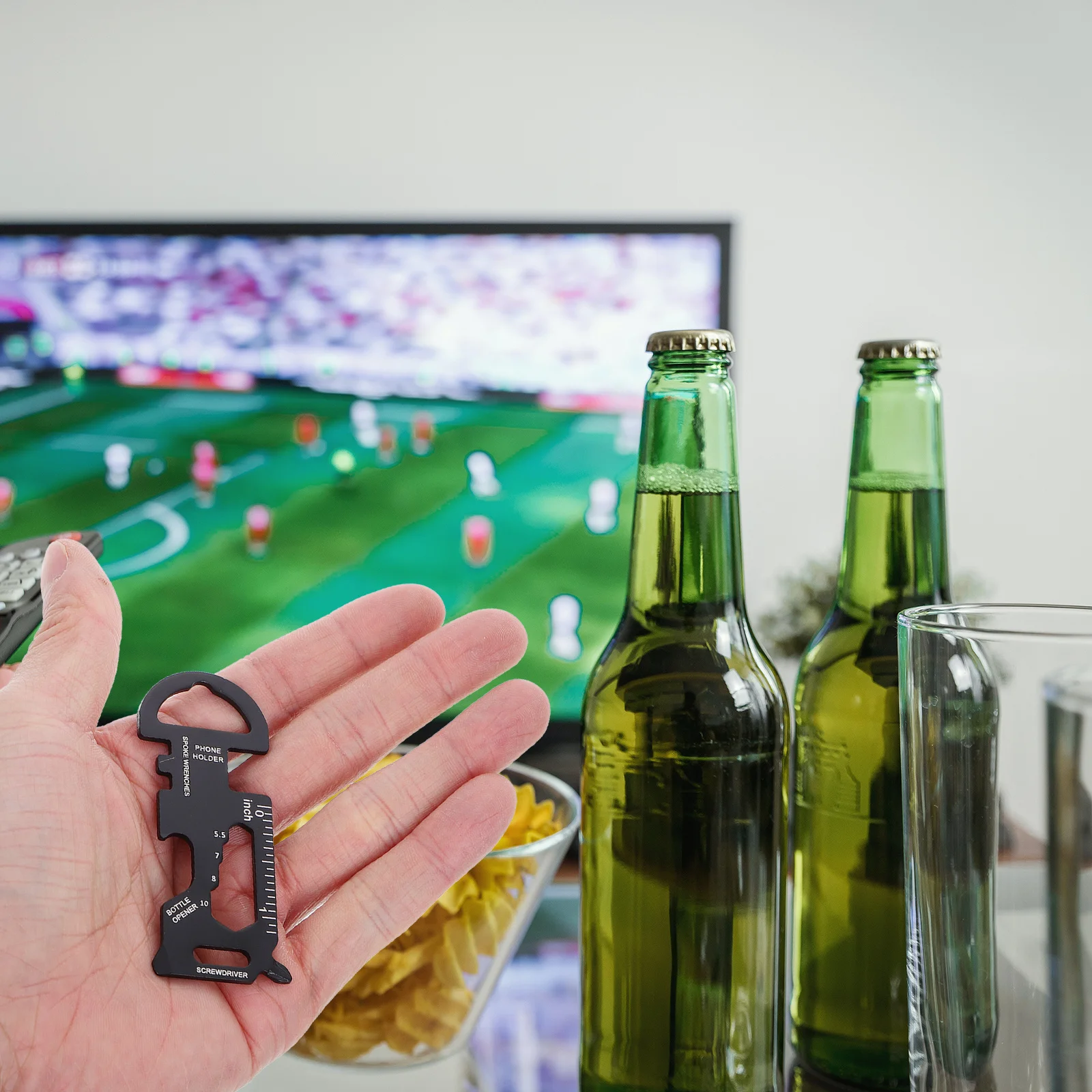 

Outdoor Tool Card Keychain Stainless Steel Multi-Function Bottle Opener Compact Portable Camping Travel Beer Bottle Opening