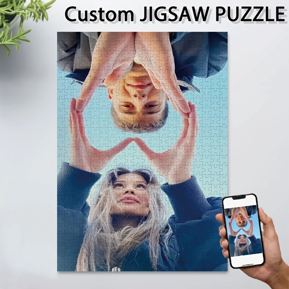 35/300/500/1053pcs Personalized Custom Photo Puzzle Couple Photos Puzzle Ideal Gifts For Him Her Family Friends Children