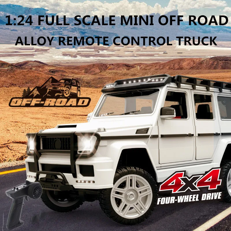 1:24 Full Scale Alloy Off Road Remote Control Truck Vehicle Model 4WD 7 Linked Lights Brake Function Whole Car Open Door RC Car