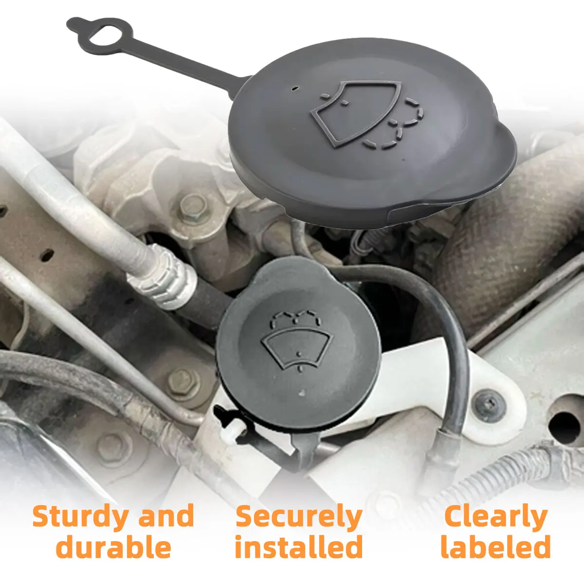 1 Stück Kunststoff-Wischflüssigkeitsbehälterdeckel für Nissan Micra K13 2011-2022, Nissan March K13 2011-2022, 28913-1HA3A – Detail 3