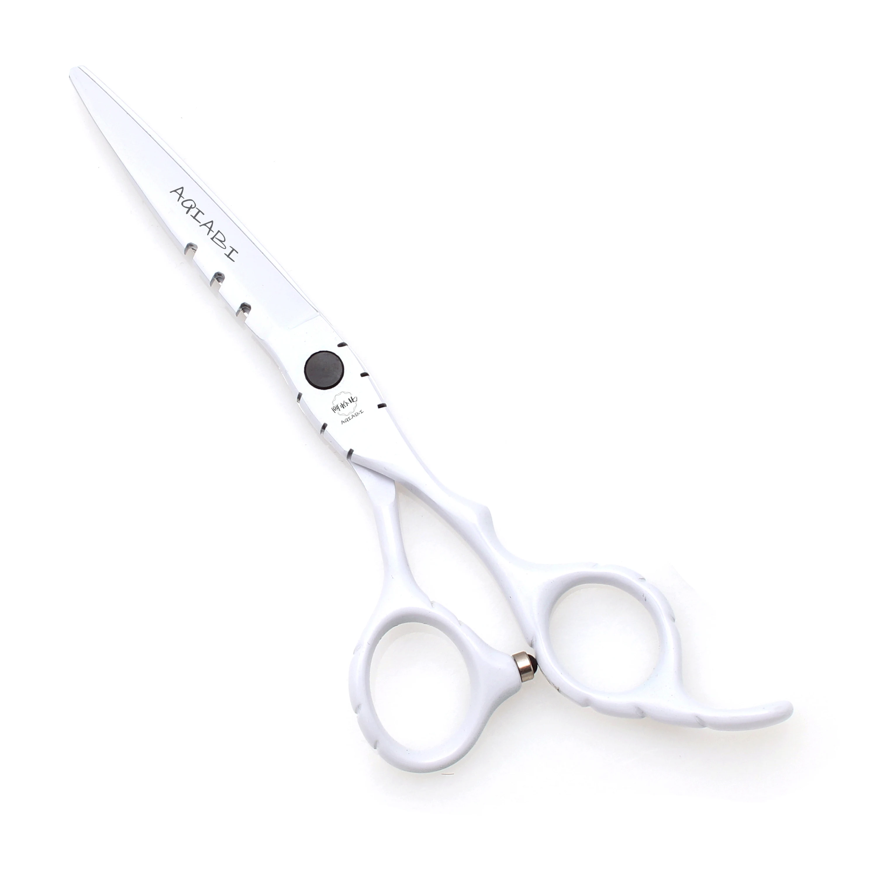 Professionelle Friseurschere 5,5" 6" AQIABI Japan Edelstahl Effilierschere Friseursalon Haarschneideschere Rot A1010 – Detail 5