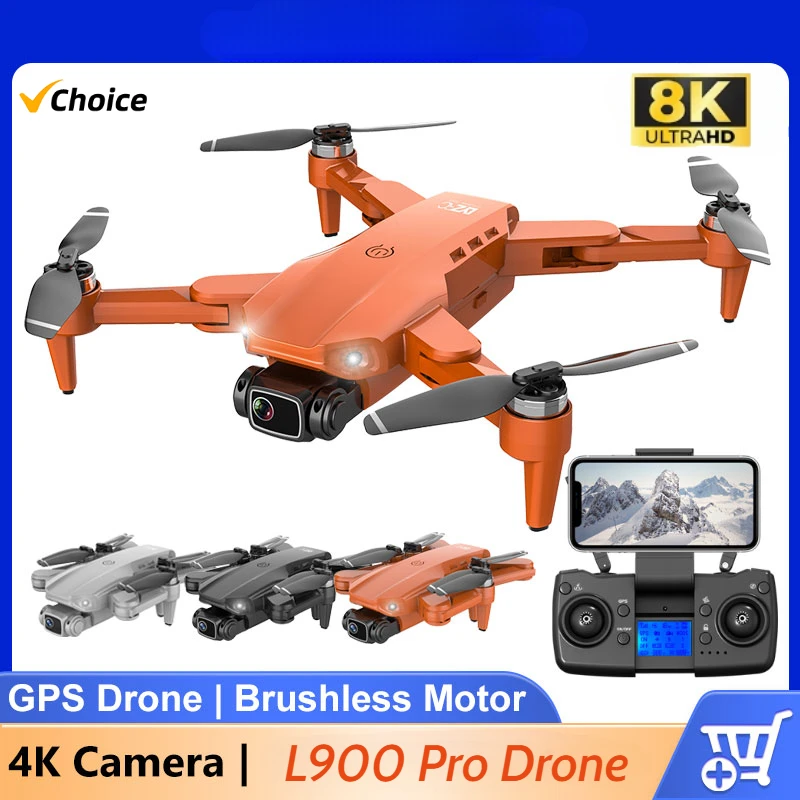 Drone L900 Pro 4K Professional 5G GPS HD Dual Camera Photography Brushless Foldable Quadcopter RC Distance 1.2KM Drones Toys