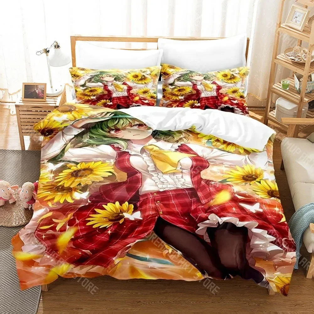 

3D Print Anime Kawaii Girls Yuuka Kazami Bedding Set Single Twin Full Queen King Size Bed Set Adult Kid Bedroom Duvetcover Sets