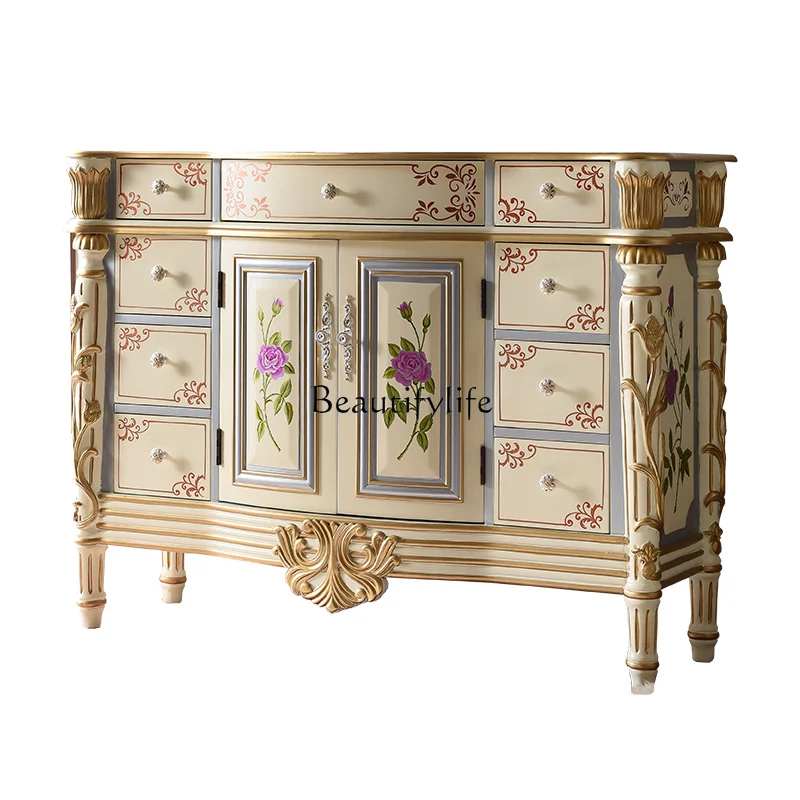 

European side cabinets Painted porch cabinets Storage restaurant cupboards