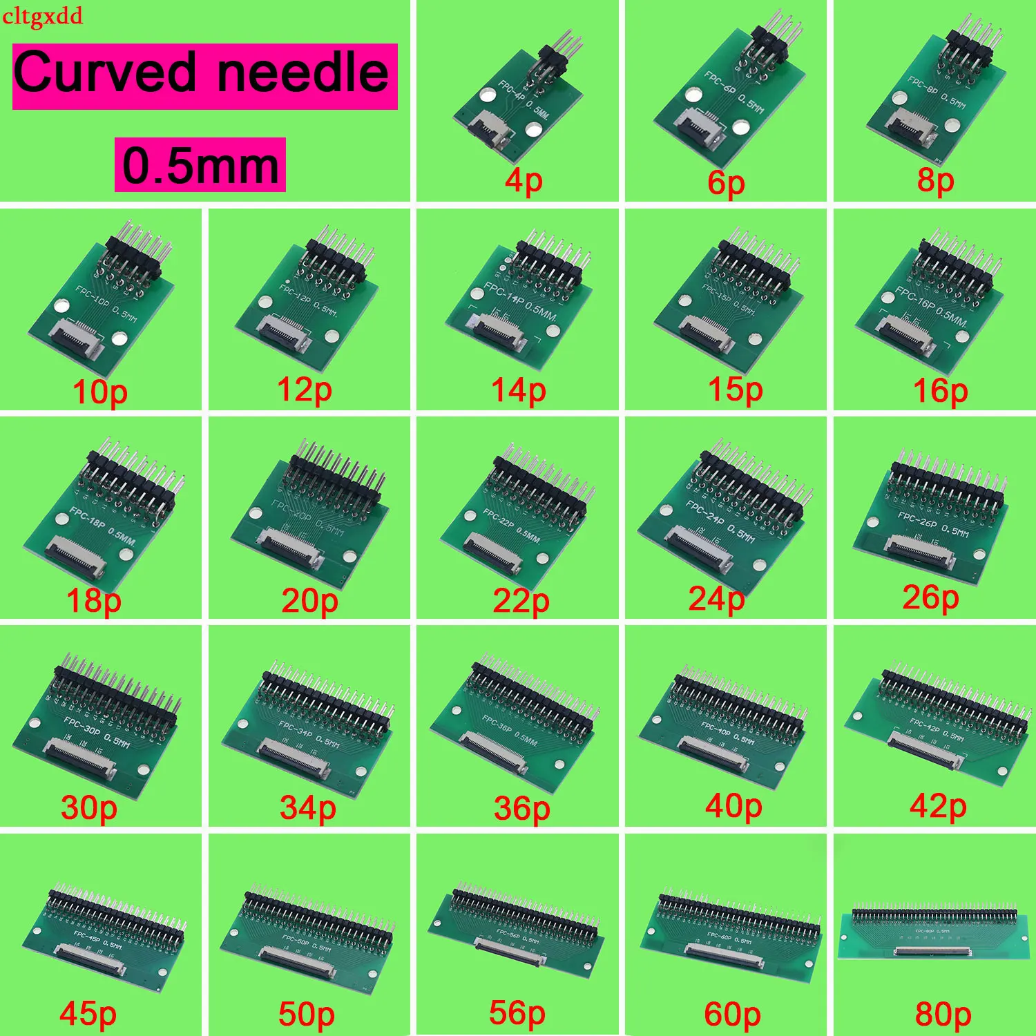 FPC/FFC adapter board 0.5mm to 2.54mm connector looper 6/8/10/12/20/24/26/30/34/40/50/60/80-pin flexible cable adapter board