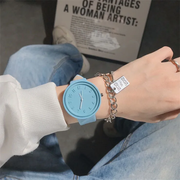 New 2025 Women's Watch Student High Beauty Candy Color Small Fresh Simple and Niche Design Customized