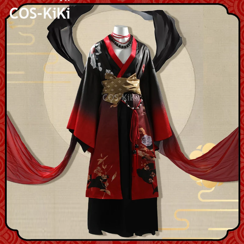 COS-KiKi Vtuber Vox Akuma New Clothes Game Suit Cosplay Costume Gorgeous Handsome Kimono Halloween Party Role Play Outfit