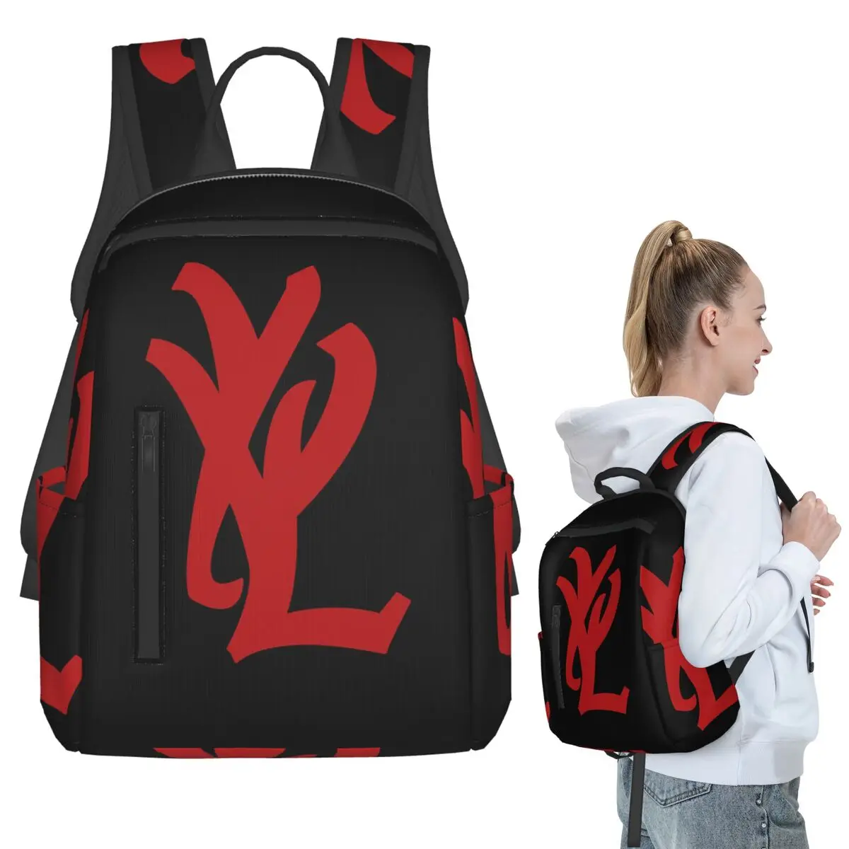 Rapper Playboi Carti YVL Red Logo Backpack Student BookBag Children School Bag Computer Shoulder Bags Men Women