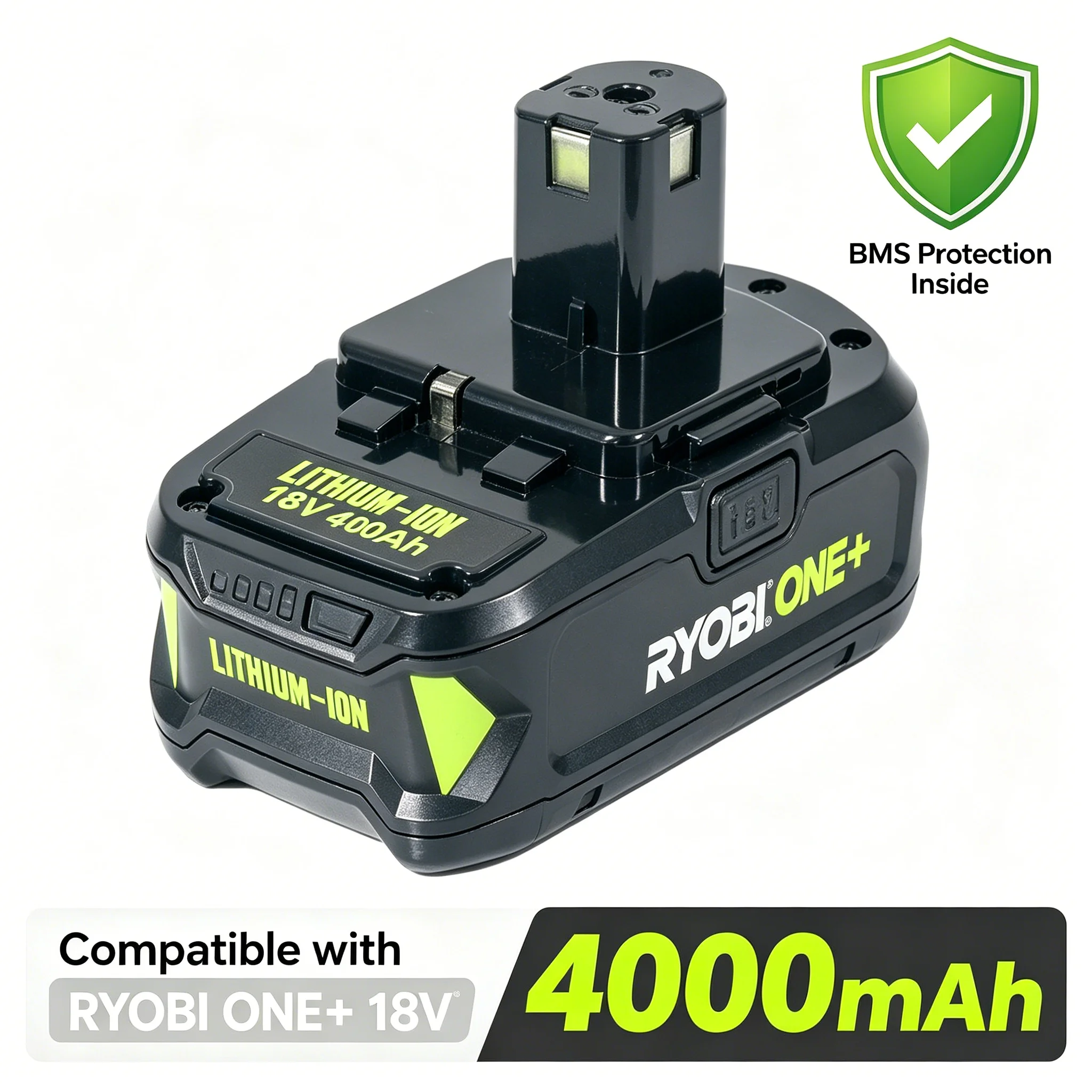 

18V Li-ion Battery For RYOBI One+ (P108/P107/P104) 4000mah Options EU/UK/USA Stock Compatible With For RB18L50/RB18L20