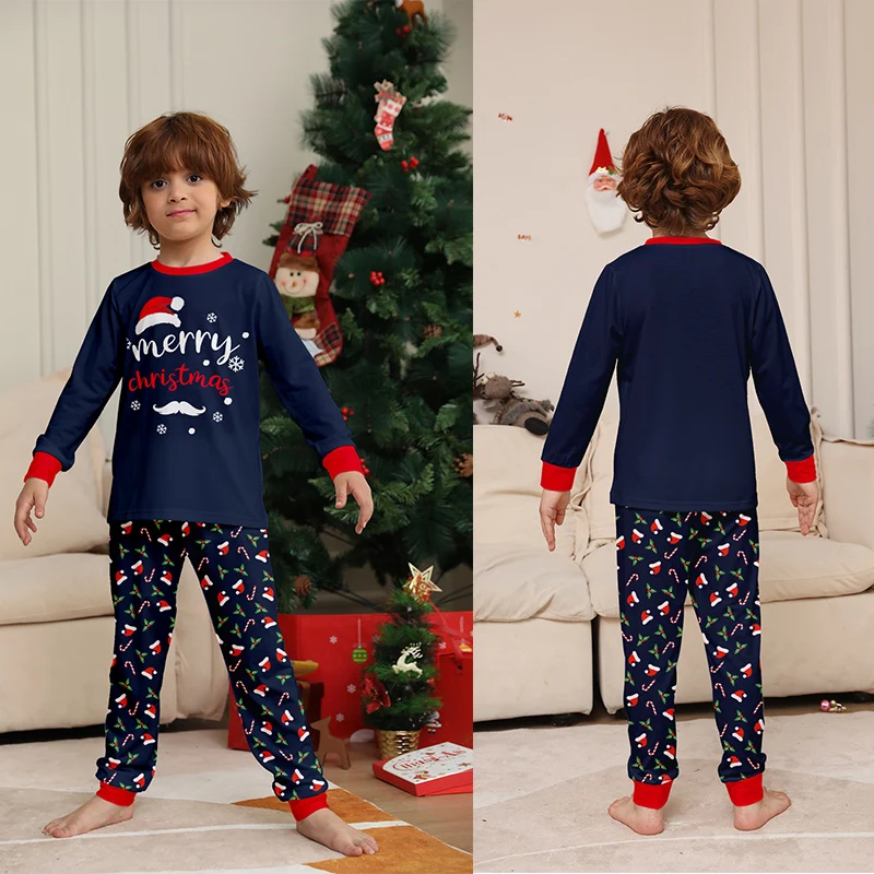 Christmas Pyjamas Family Matching Set 2025 Adult Mother Father Kids 2Pcs Xmas Pajamas Outfits Baby Look Sleepwear Dog Clothes