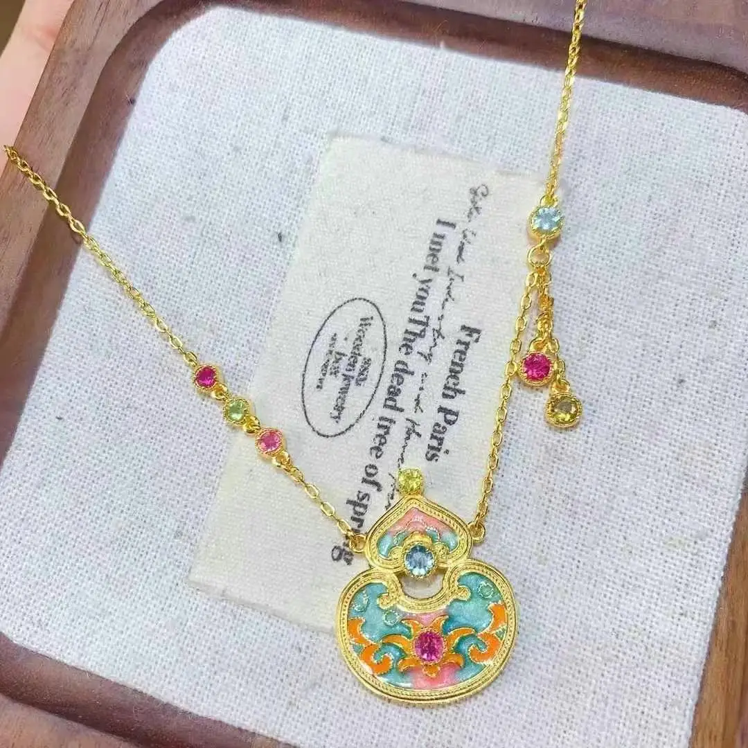 

Super Good color Natural Real Tourmaline necklace pendant S925 sterling silver Natural real Tourmaline Pendant