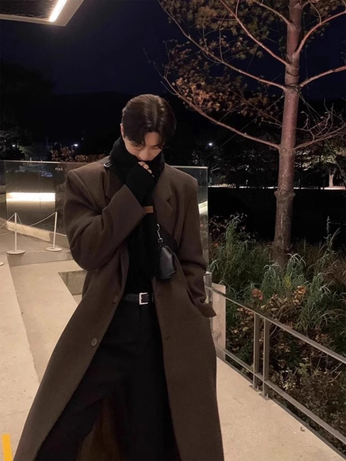 

Утепленное зимнее мужское шерстяное пальто средней длины выше колена, ветровка в британском стиле, кофейного цвета, модная городская верхняя одежда для детей