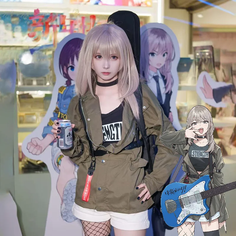 

Anime GIRLS BAND CRY KAWARAGI MOMOKA Cosplay Costume Adult Women T-shirt Shorts Coat Top Casual Uniform Accessories Suit Outfit