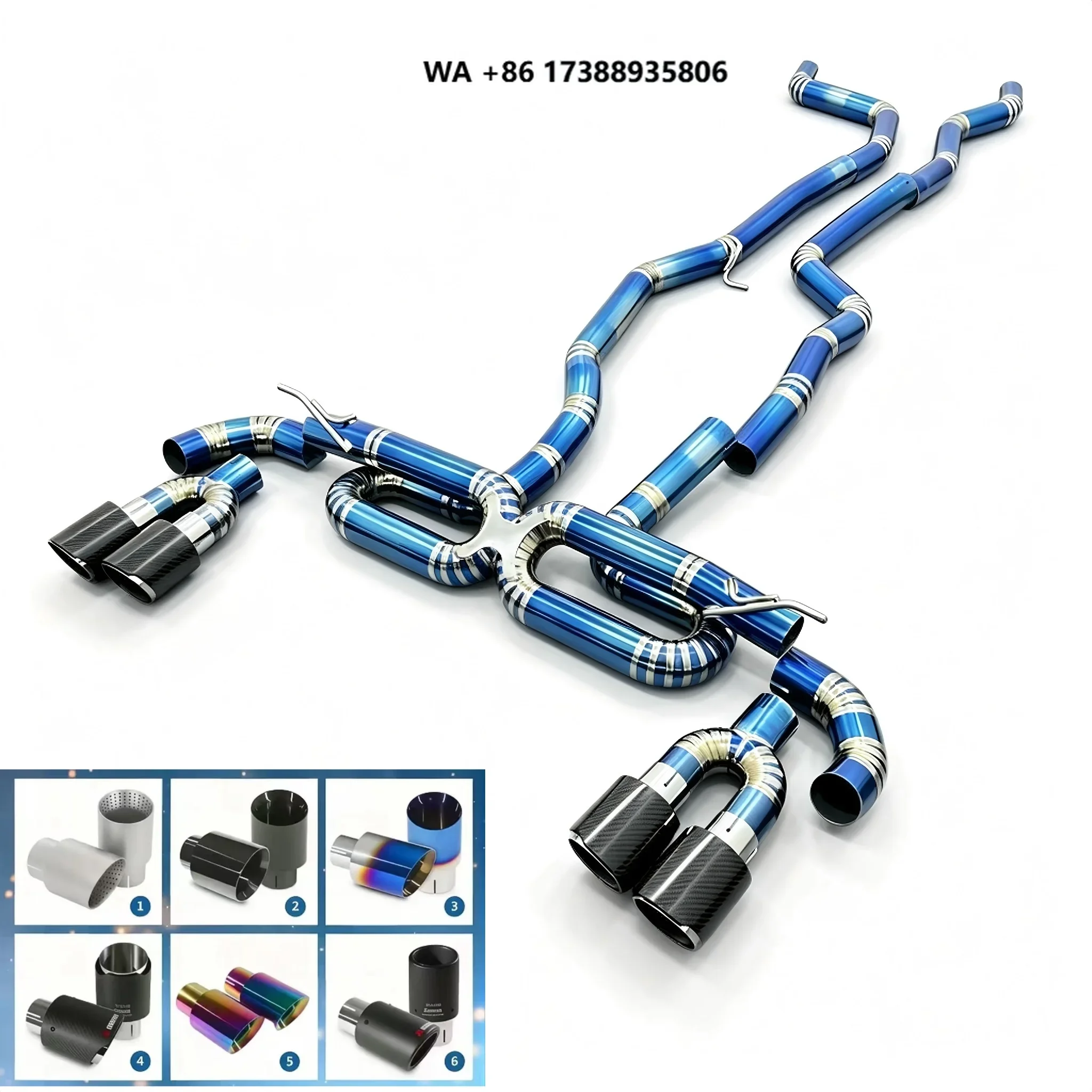Racing Titanium Alloy Valved Catback Exhaust System, OEM Control Exhaust Pipe for 4.8T, Ready to Ship