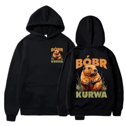 Men Women Fashion Streetwear Funny Kurwa Bober Mange Hoodie 90s Cartoon Bobr Kurwa Grunge Sweatshirt Harajuku Y2k Hooded Clothes
