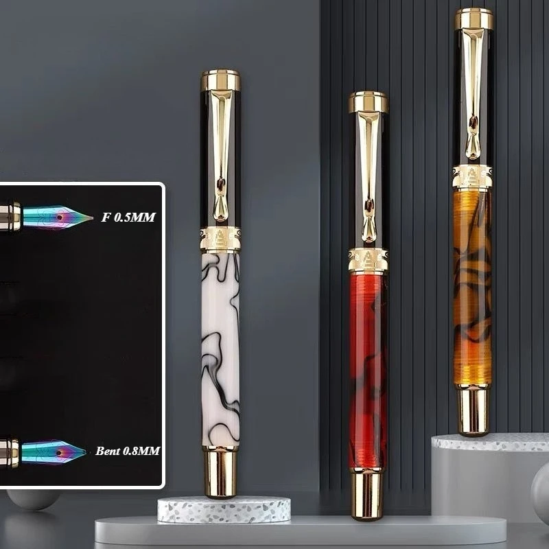 

Акриловая авторучка Lanbitou для студентов, практики письма, высококачественные деловые офисные изысканные канцелярские принадлежности, изогнутые, 0,8 мм