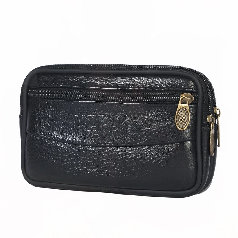 

Waterproof Leather Belt Bag for Men Multifunctional Key Coin Wallet Waist Pa 2024 Summer New Sle Pure Color Genuine Leather