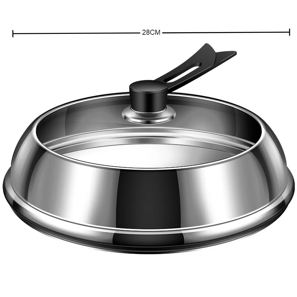 Stainless Steel Pot Lid With Tempered Glass Window And Heat Resistant Handle For Frying Pan Saucepan Kitchen Cookware Accessory
