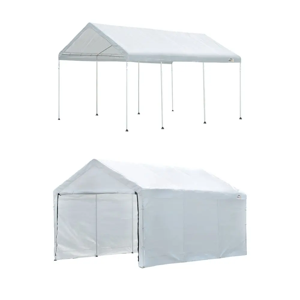 

10 x 20 MaxAP Large Portable Garage 2in1 Kit HeavyDuty Steel Frame Outdoor Canopy, Gazebo, or Carport Tent with Enclosure for C