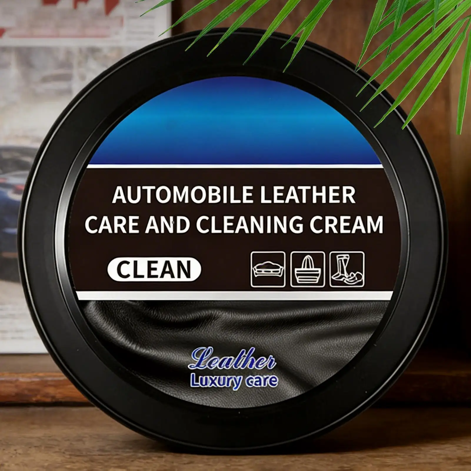 120g Leather Cleaner & Conditioner Cream Stain Remover & Polish for Car Seats, Steering Wheel, Furniture & Couch