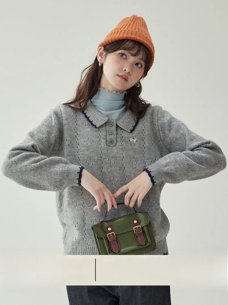 

AMUU Women's Loose Long Sve Sweater Hollow out Collar Design Autumn Winter New Sle Faionable Comfortable Breathable Top