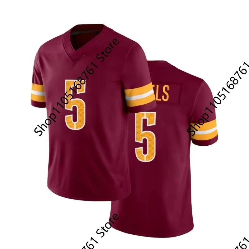 2025 حار واشنطن دانييلز جديد كرة القدم الأمريكية الرجال المشجعين جيرسي تي شيرت كرة القدم الرياضية قصيرة الأكمام تنفس جيرسي التي شيرت