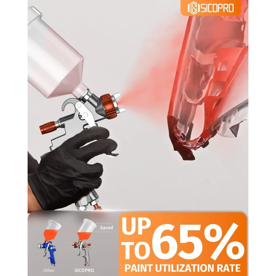 مسدس رش الطلاء LVLP بخاخ طلاء الهواء لطلاء المنزل وتشطيب السيارات؛ مجموعة ممتازة بدقة عالية 1.3 مم 1.5 #4